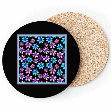 Discover Neon Flower Patterns Art. Buy Now Coasters