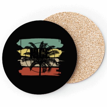 Discover Nice France Palm Tree Retro Artistic Coasters