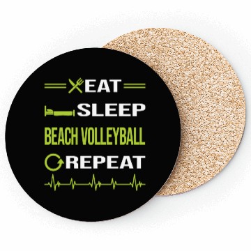 Discover Funny Eat Sleep Repeat Beach Volleyball nostalgia Coasters