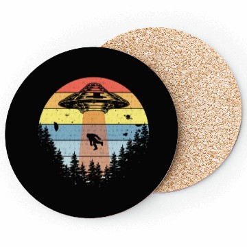 Discover Retro Vintage Sunset Bigfoot Yeti Coasters