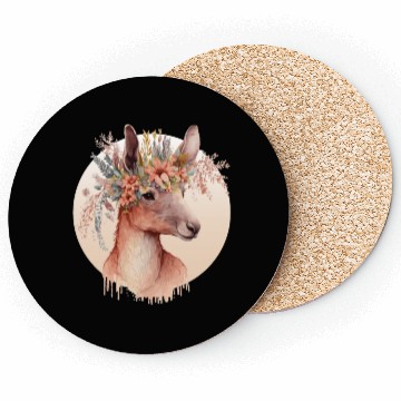 Discover Cute Australian Kangaroo Flower Crown Animal Lover Coasters