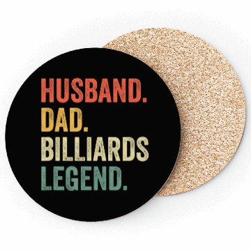 Discover Pool Player Funny Husband Dad Billiards Legend Coasters