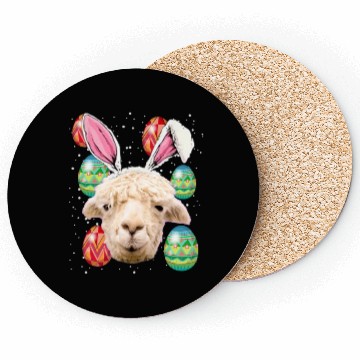 Discover Easter Bunny Alpaca Funny Farmer Easter Alpaca Coasters