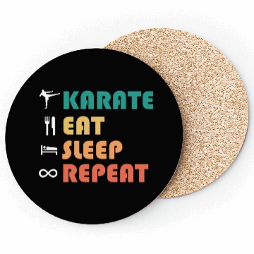 Discover karate eat sleep repeat Coasters