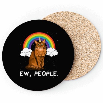 Discover Rainbow Somali Ew People Unicorn Cat Coasters