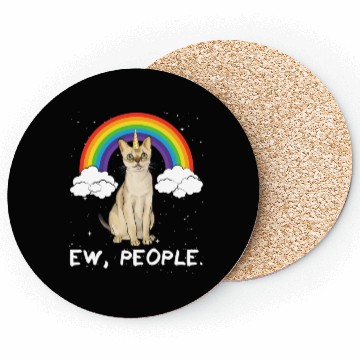 Discover Rainbow Singapura Ew People Unicorn Cat Coasters