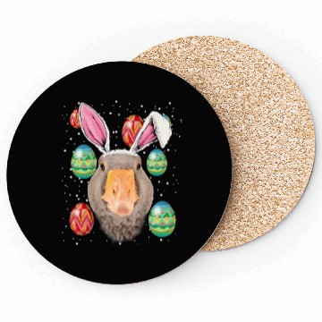 Discover Easter Bunny duck Funny Farmer Easter duck Coasters