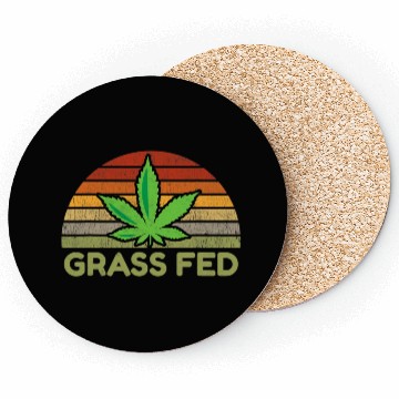 Discover Grass Fed Hemp Farmer Weed Cannabis Marijuana Coasters