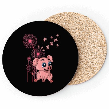 Discover Dandelion Piglet Farm Animal Lover Farmer Cute Pig Coasters