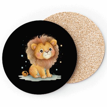 Discover Sweet Pastel Lion Drawing Coasters