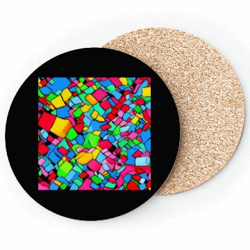 Discover ABSTRACT PAINTING COLORFULL WATERBASE CUBE BLACK Coasters