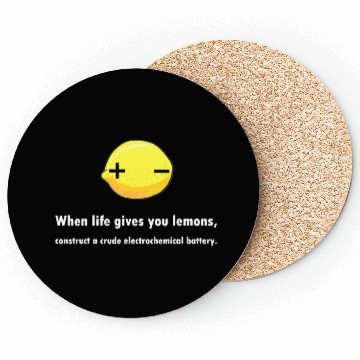 Discover Electrochemical Battery Lemon Chemist Teacher Coasters