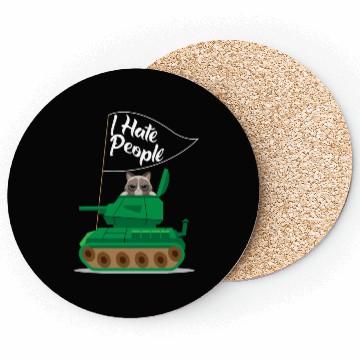 Discover I Hate People Cat Tank Funny I Hate People Coasters