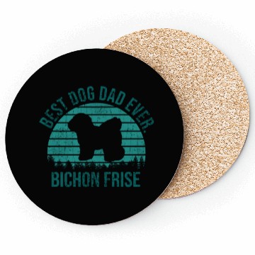 Discover Best Dog Dad Ever Bichon Frise Dog Gift for Men Coasters