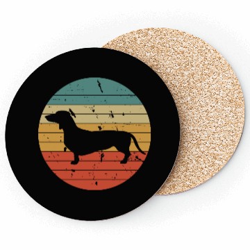 Discover Daschund In sunset Circle Daschund Dog Lover Coasters