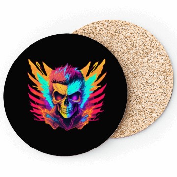 Discover Neon Wings Skull Coasters