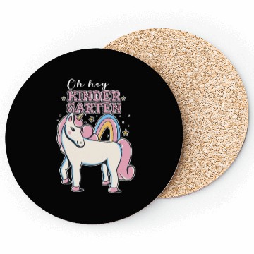 Discover Rainbow and Unicorn Kindergarten Teacher Coasters
