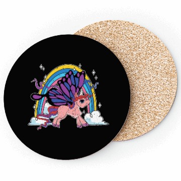 Discover Rainbow Animal Lover Insect Butterfly Fa Coasters