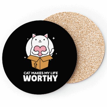 Discover Cats Make My Life Worth It Cute Cat Lover Coasters