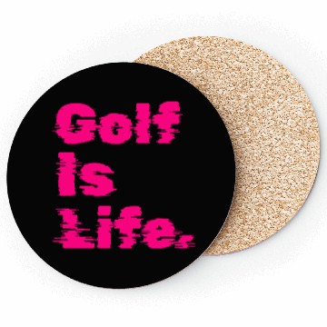 Discover Golf Is Life, Hot Pink, Golfer, I Like Golf Coasters