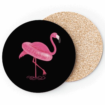 Discover Flamingo Swimming Circle Coasters