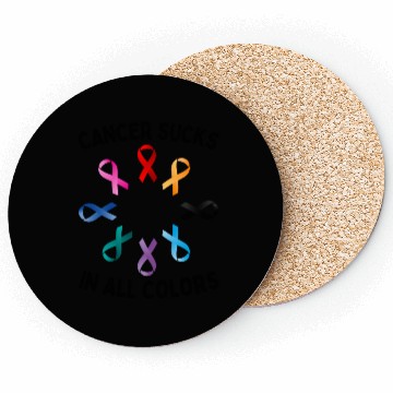 Discover Cancer Sucks In All Colors Cancer Awareness Ribbon Coasters