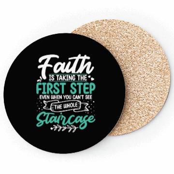 Discover Faith Is Taking The First Step Christian Jesus Coasters