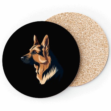 Discover GERMAN SHEPHERD ART PETS PUPPY DOG ANIMALS DRAWING Coasters