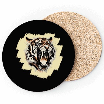 Discover Cool tiger motif on background Coasters