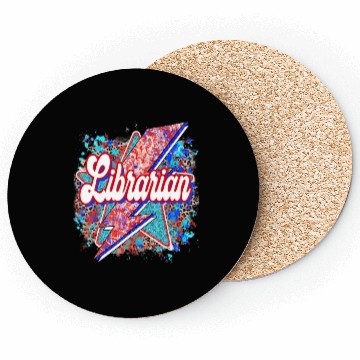 Discover Leopard Lightning Bolt Librarian Teacher Book Coasters