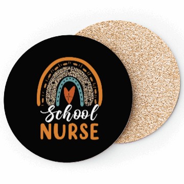 Discover School Nurse Rainbow Leopard Print Nursing Back to Coasters