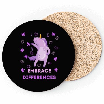 Discover Embrace differences dancing unicorn Autism Coasters