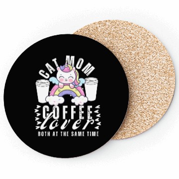 Discover Cat Mom Coffee Lover Unicorn Coasters