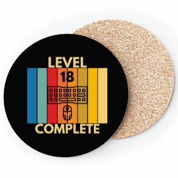 Discover Gamer 18th Birthday Gift - Level 18 Completed Coasters