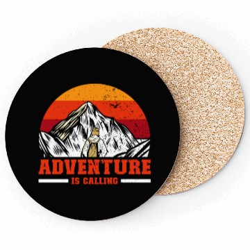 Discover Adventure is Calling hiker Mountaineer Climber Coasters