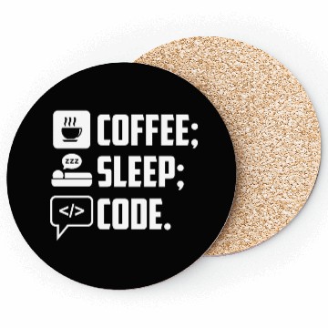 Discover Coffee Sleep Code Loop funny programmer lifestyle Coasters