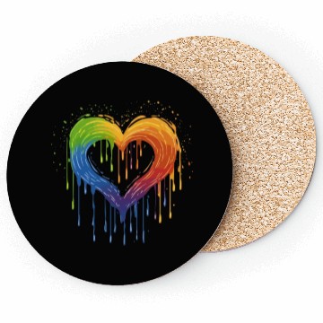 Discover Love Without Limits: LGBTQ+ Rainbow Heart, Coasters