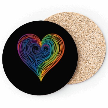 Discover Pride & Joy: Rainbow Heart, Embracing LGBT Love & Coasters