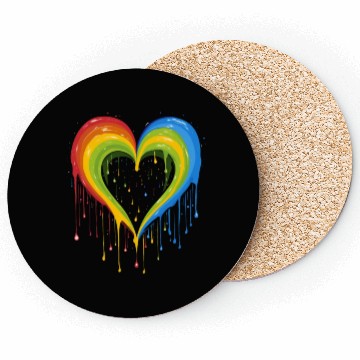 Discover Love is Universal: LGBTQ+ Rainbow Heart, Coasters
