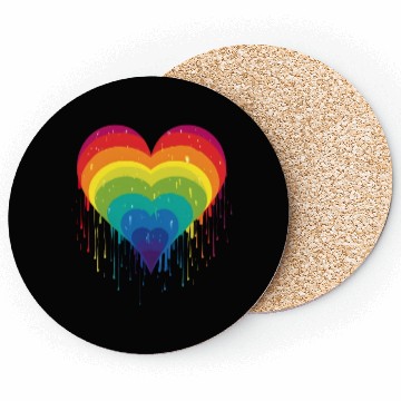 Discover Queer & Loving It: LGBT Rainbow Heart, Supporting Coasters