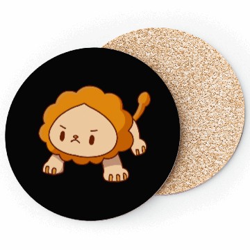 Discover lion pushups kawaii pissed angry without a mat Coasters
