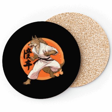 Discover Karate Wolf Martial Arts Wolf Design Coasters