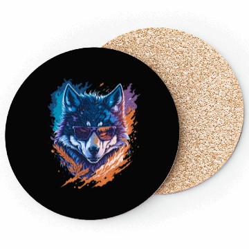 Discover Wolf Wearing Sunglass Coasters