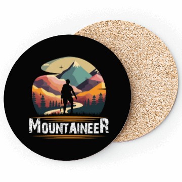 Discover Mountaineer Mountains climbing Hiker Wanderlust Coasters