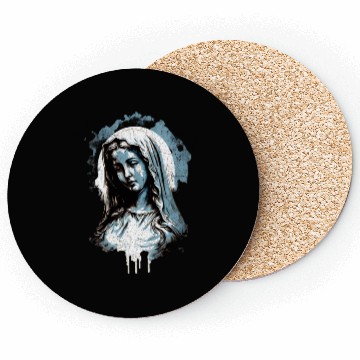 Discover Vintage Virgin Mary - Distressed Design Coasters