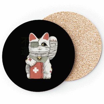 Discover Unlucky White Cat Coasters