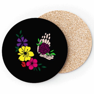 Discover butterfly and rainbow flower Coasters