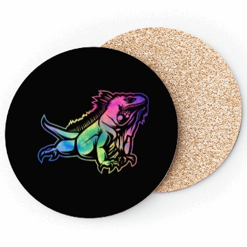 Discover Colorful Lizard Iguana Reptile Lover Coasters