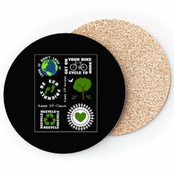 Discover Green Eco Friendly Save Our Planet Earth Coasters