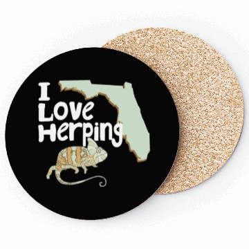 Discover Florida Chameleon I Love Herping Coasters
